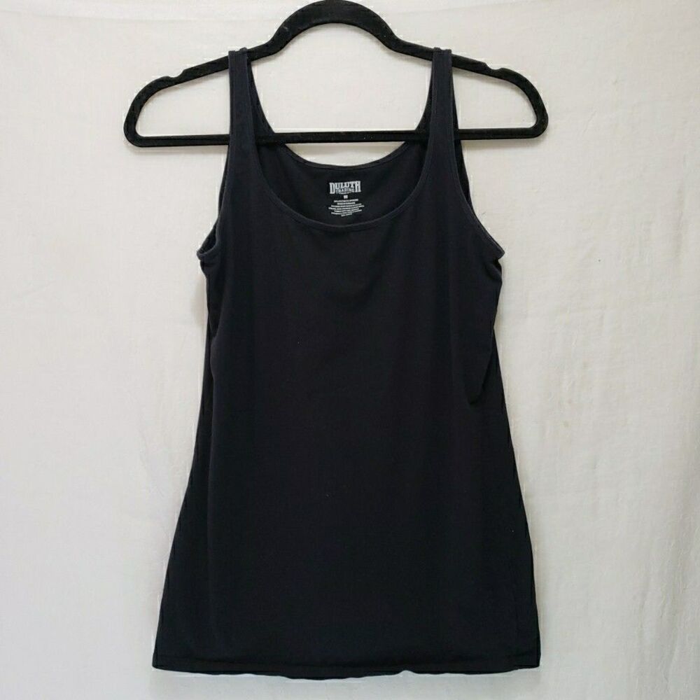 Duluth Trading Co Medium M Black No-Yank Tank Top Scoop Neck Sleeveless Cami